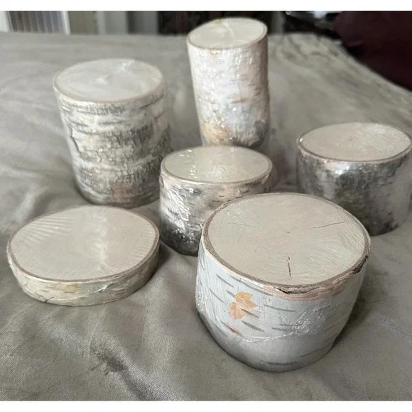 ArtMinds Birch Wood Rounds Slice Natural Unfinished Craft Decor Lot Of 6 USA - Picture 2 of 16